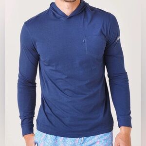 johnnie-O Eller Men's Hooded Long-Sleeve - Navy Blue Large